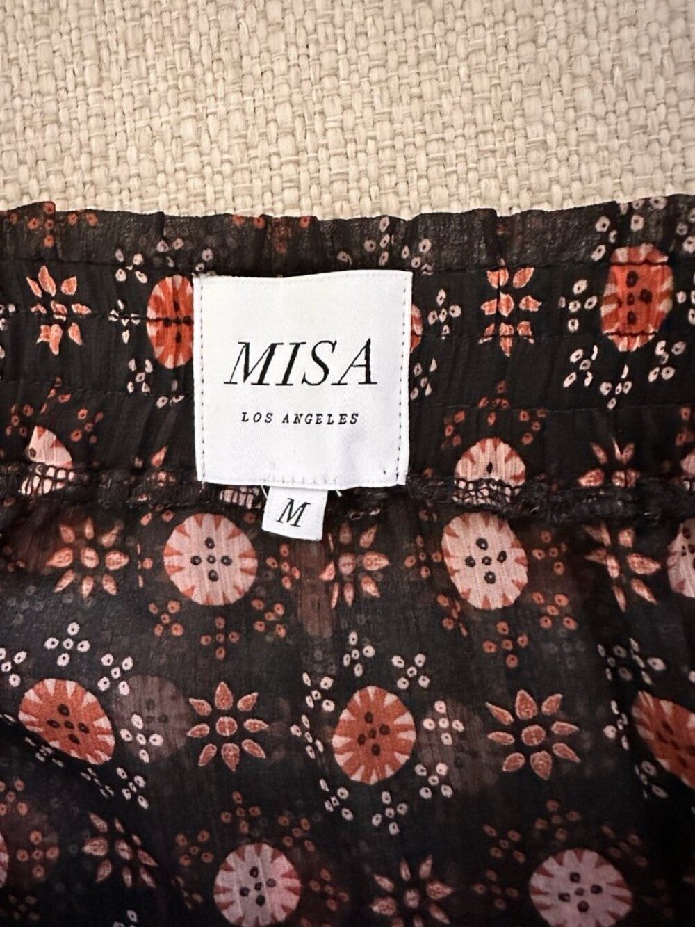 MISA LA. Marion Mini Ruffle Skirt in Black Onyx Medallion Chiffon - Picture 7 of 8